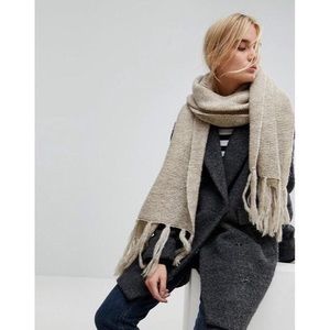 ASOS Beige Long Tassel Scarf